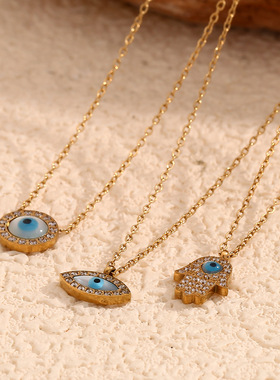 英国george melis欧美小众高级复古恶魔之眼镀18k金椭圆手掌眼睛