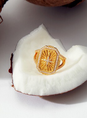 英国george melis波西米亚风北极星滴油戒指 塔罗牌卡牌戒指