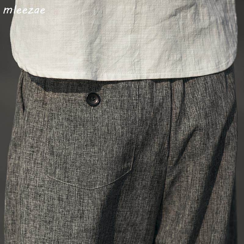 休闲九分裤宽松百搭八分阔腿裤子 mleezae休闲裤