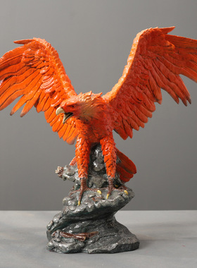 大展宏图老鹰雄鹰大鹏展翅黄铜摆件工艺品家居创意装饰品办公摆饰