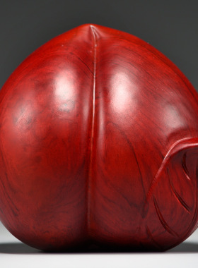 红花梨木雕寿桃子福寿摆件家居客厅装饰工艺品生日贺寿送长辈红木