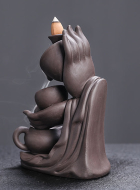 原创爆款佛手檀香回流香炉  创意茶壶倒流檀香炉室内家居饰品摆件