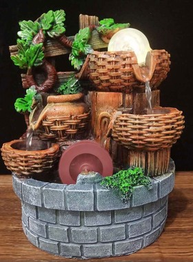 跨境热卖竹篮创意摆件 流水工艺品树脂摆件 家居装饰学生节日礼品