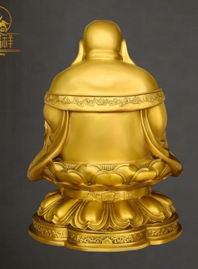 铜瑞祥纯黄铜弥勒佛像摆件菩萨大肚开心笑佛招和气生财铜佛家用