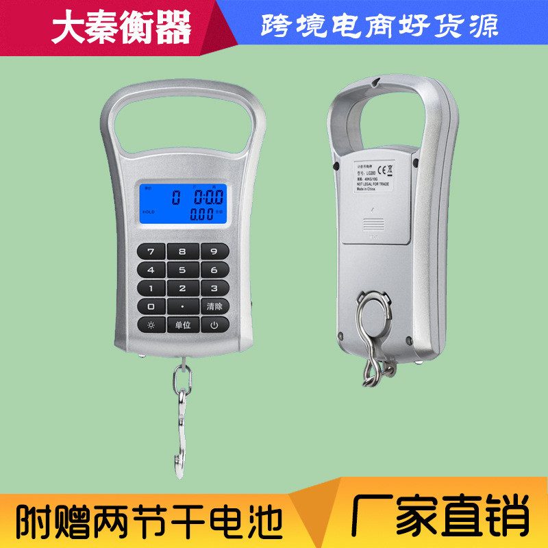 多功能计价称手提电子秤带刻尺吊挂秤小型弹簧称迷你挂钩称40 - 图0