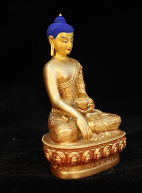 释迦摩尼佛精铸 释迦牟尼佛像黄铜释迦摩尼佛祖镀金居家供奉摆件
