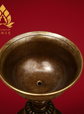 藏族用品大号印度纯铜酥油灯座烛台用品摆件包邮