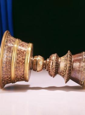 紫铜酥油灯座装饰摆件