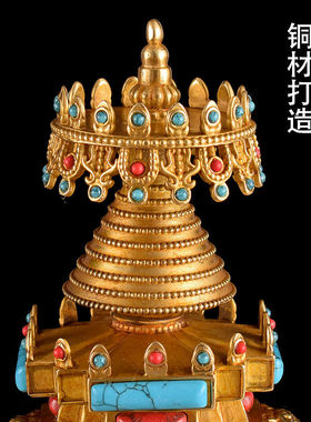 纯铜噶当塔西藏舍利塔佛塔摆件藏传密宗菩提塔宝塔供奉嘎当塔