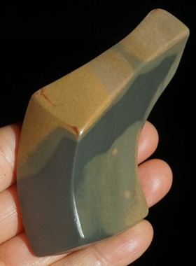 三色沙泥手把件 沙尔湖泥石 已抛光