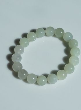 天然转运珠青白玉手链