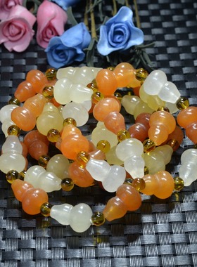 天然新疆葫芦原石手钏彩玉