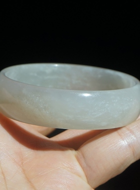 微瑕 18#内径54mm和田玉手镯天然正品轮胎圈手镯