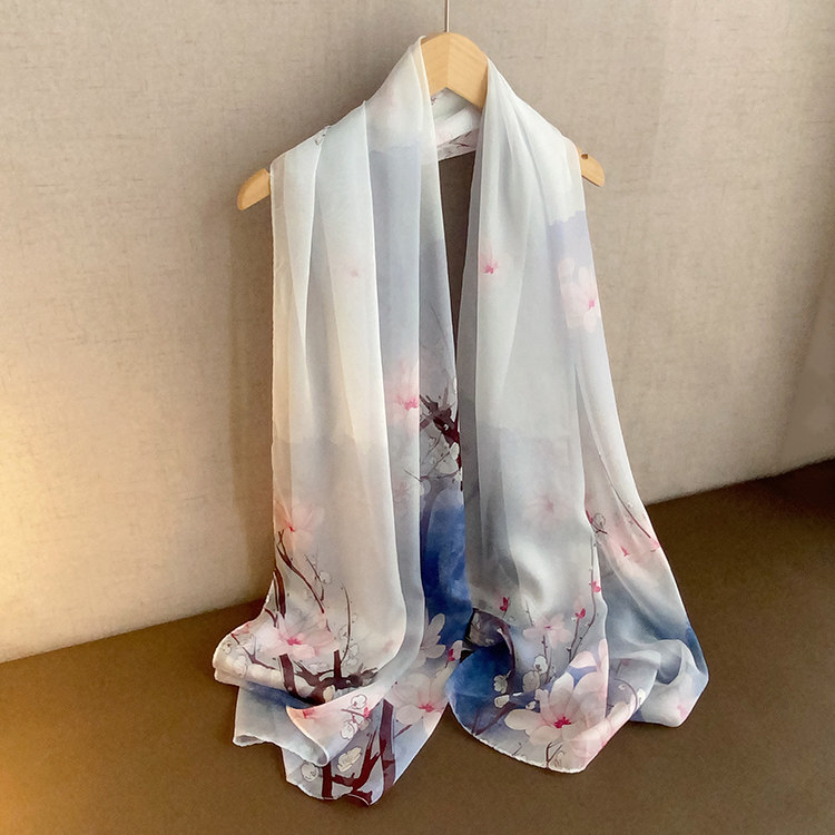 高雅致莲花春夏大丝巾真丝薄披肩围巾桑蚕丝绿色荷花文艺女春秋冬,淘宝优惠券,粉丝福利购,淘宝优惠卷