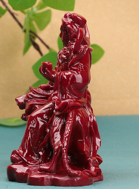 朱砂武财神赵公明镇宅护全家招财纳福玄关家居办公摆件送长辈红色