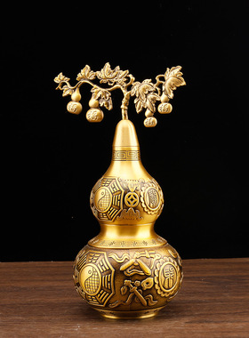 黄铜八仙葫芦摆件招财开运八宝葫芦药师天医葫芦家居客厅开业礼品