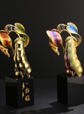 新中式珐琅彩多籽多福摆件客厅电视柜酒柜办公室装创意轻奢装饰品