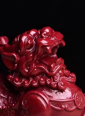 朱砂招财进宝一对公母貔貅风水玄关摆件客厅摆件客厅旺宅2024款