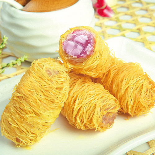 古越斋阿诺金丝香芋酥卷榴莲酥油炸小吃酒店餐厅面线半成品夹心卷 - 图2