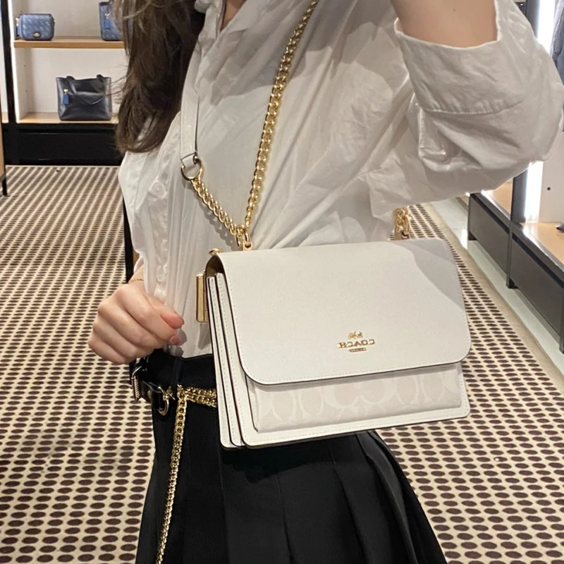 coach风琴包奥莱款单肩斜挎女包 3H2O海外女士包袋