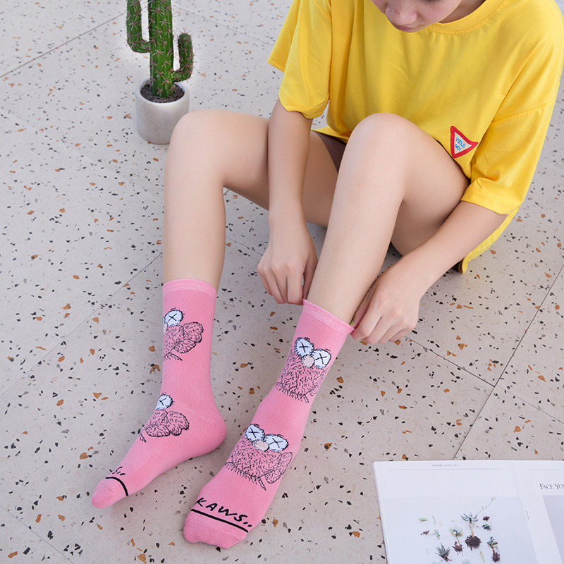 男女ins个性街头高筒潮牌潮中筒袜 晶朵雅短袜/打底袜/丝袜/美腿袜