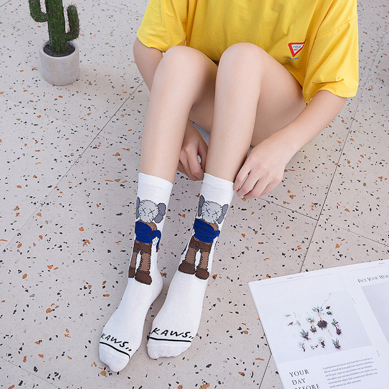 男女ins个性街头高筒潮牌潮中筒袜 晶朵雅短袜/打底袜/丝袜/美腿袜