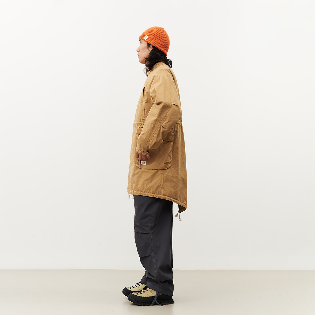 吃茶去chichaqu秋冬立领中长风衣斜襟外套M51棉服复古全棉 - 图2