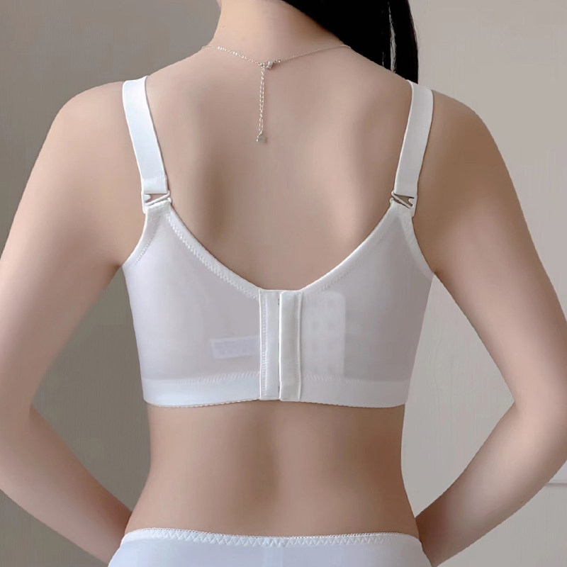 图薇娜调整型内衣薄款小胸聚拢文胸白色碎花防下垂收副乳矫正内衣
