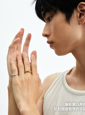 好事系列三角光环男士戒指小众