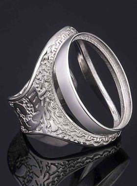 【今日热销】5银戒指托 宝石榴蜜蜡南红松石空托 大蛋面1520 1823