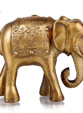 天御阁纯铜大象摆件一对招财工艺品家居客厅玄关办公室桌面装饰品