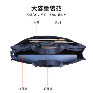 得力公文包帆布手提袋文件袋手提拉链袋文件包防水手提包男士女士牛津布公文袋收纳商务办公会议培训班资料袋