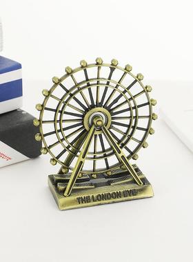 北欧风创意摩天轮小摆件旋转铁艺模型装饰家居客厅房间卧室摆设品