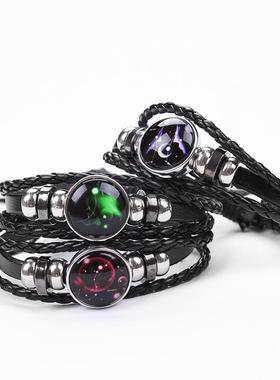 星座异地恋神器手链情侣手链发光情侣心灵感应手环十二星座情侣