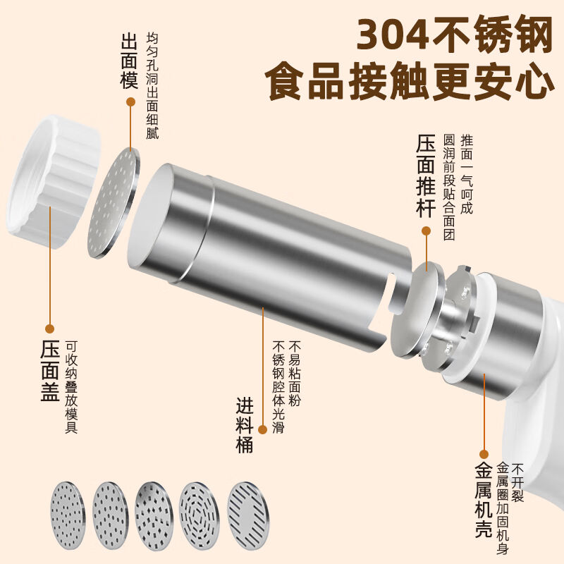 今大师面条机家用压面机小型电动手持面条枪全自动智能压面枪饸络 - 图3