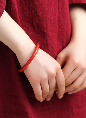 天然原矿朱砂紫金砂手镯高含量帝王砂叮当镯贵妃内外心经手饰批发