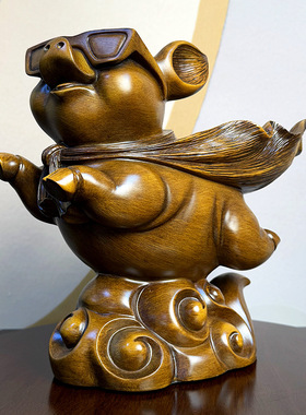 猪猪侠招财摆件复古工艺品家居客厅玄关店铺开业礼品一件代发