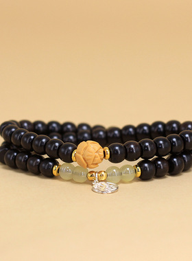 福满款DIY黑檀木苹果珠手链装饰厂批发规格约0.7男女文玩念珠首饰