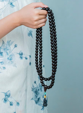 DIY四方款印度小叶紫檀手链项链批发规格11×12MM×108颗男女念珠