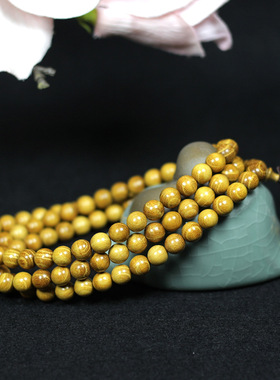 黄金檀手串墨西哥黄花梨手链108颗 佛珠时尚念珠情侣首饰