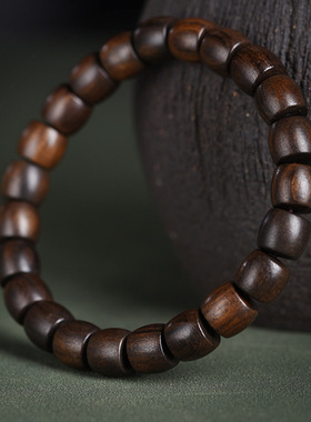 保真菩萨棋沉香手串男女款佛珠文玩老型直切珠念珠绕指柔手链