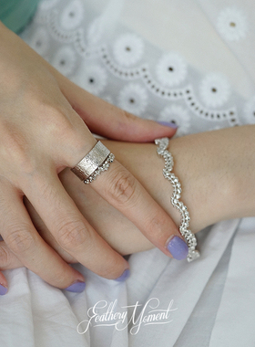 银手镯FeatheryMoment925银原创