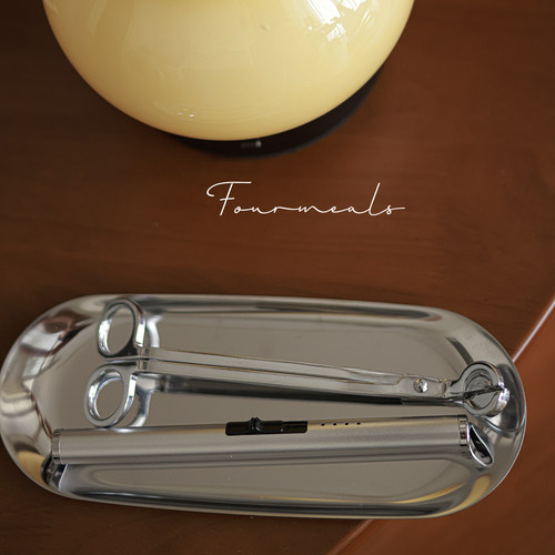 《银色衬裙》灭烛剪脉冲点火器套装点香薰蜡烛工具烛台托盘三件套 - 图3