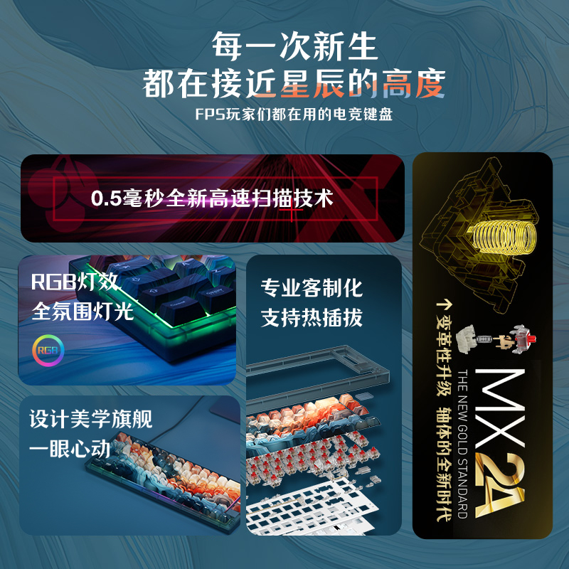 CHERRY樱桃Xtrfy机械键盘K5V2热插拔客制化MX2A红轴游戏67键csgo - 图2