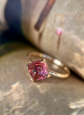 莫桑石红宝石戒指简约