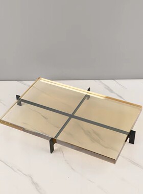 轻奢现代简约黑色抽象托盘摆件