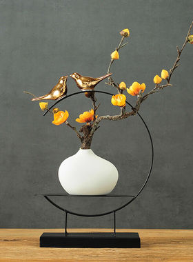 帕美居创意家居装饰品新中式鹿花瓶摆件电视柜酒柜摆设客厅书房玄