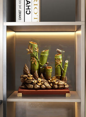 赟娅新中式节节高升竹子招财摆件时来运转客厅玄关装饰品乔迁新居