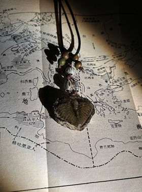 天然原石标本三叶虫化石项链吊坠