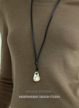 秋冬小众撞色钥匙扣黑绳毛衣链